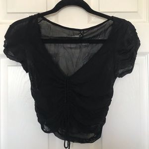 Mesh crop top, great for a night out!